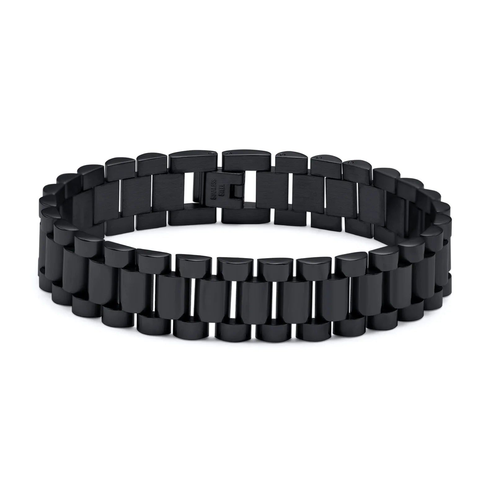 Men's 15mm Titanium and Stainless Steel Fashion Charm Bracelet Watch Strap Accessory Elegant Jewelry