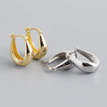 Fashion 925 Sterling Silver Classic Heavy Chic Big Round Punk Chunky Gold-plated Hoop Earrings for Women Jewelry