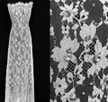 Beaded Tulle Shimmering Crystals on a White Tulle Sequins Textile