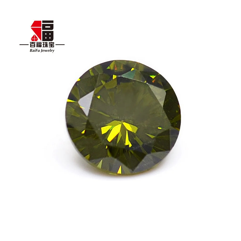 Baifu Factory Direct Olive Round Brilliant Cut CZ 1.0-3.0mm Loose Gemstones