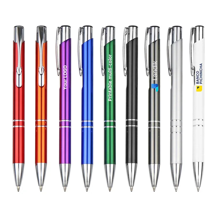 Hot Selling Customized Metal Ballpoint Pens Popular Logo Printed Click Pens for School Office Advertising Wholesale Supply Gifts