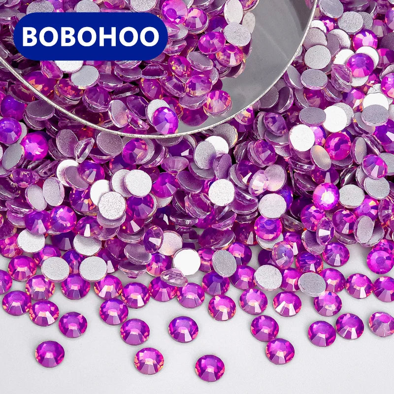 BOBOHOO High Quality Wholesale Flatback Rhinestones New Crystal Opal Series Non Hot Fix Rhinestone for Nail Art Hoodie Hair Clip MegaBDM