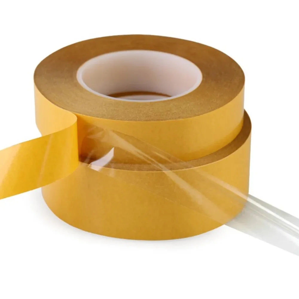 High Resistance Thin Acrylic Adhesive PET Double Sided Tape Transparent with Yellow Release Paper Backing Heat-resistant Die Cut