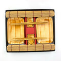 Factory Wholesale Eco-Friendly Sushi Tableware Set Orange Ceramic Plate Dish Chopsticks Bamboo Placemat for Travel