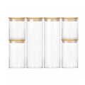 Small Eco-Friendly Glass Storage Jars with Bamboo Lid Kitchen Airtight Food Canisters for Flour Sugar Coffee & Other Foods