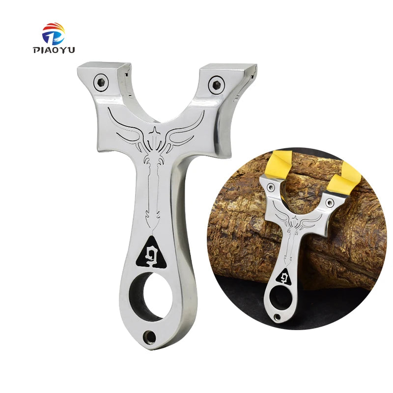 Powerful Stainless Steel Powerful Slingshot With Fast Pressure Outdoor Rubber Bands Accessory Set for Hunting Sports