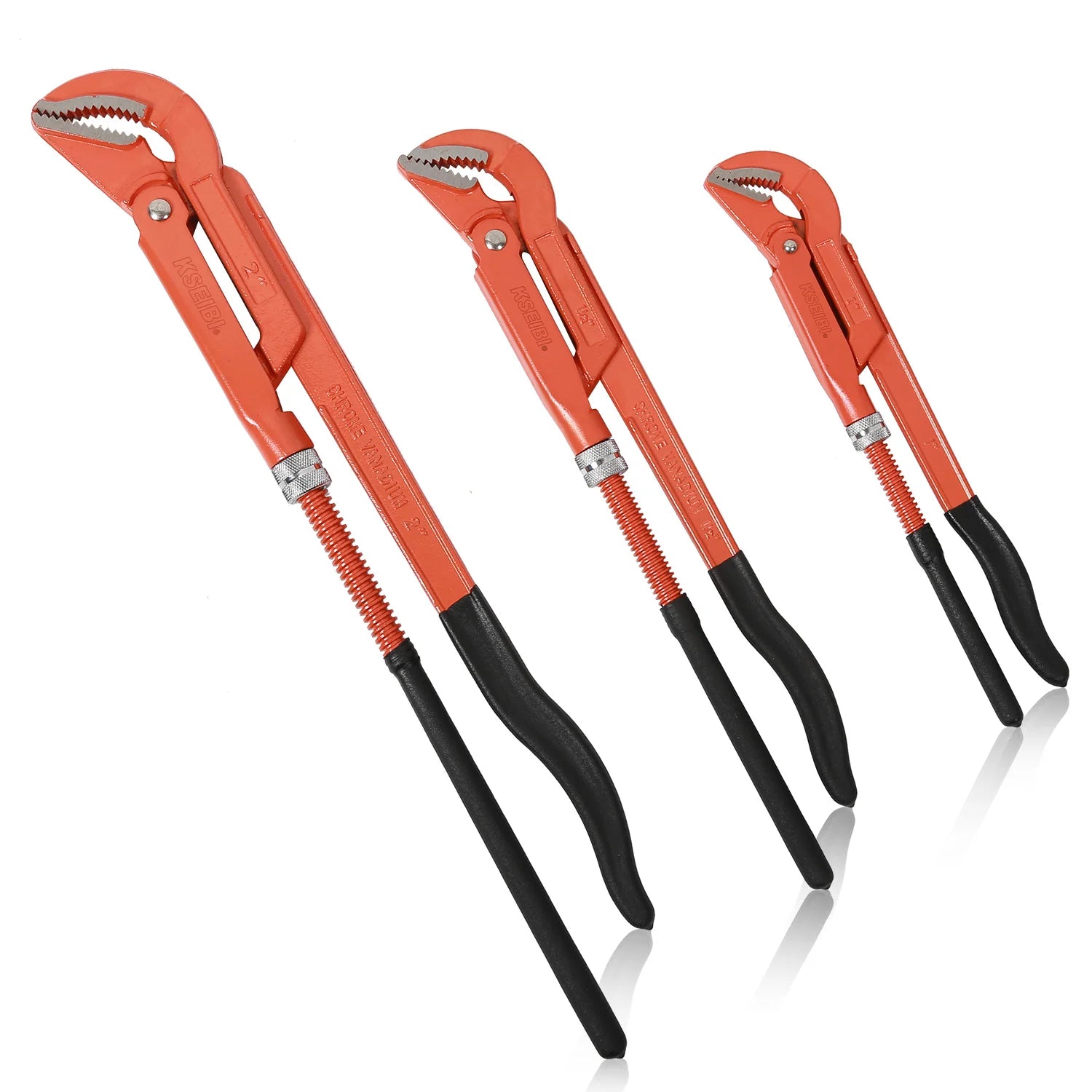 KSEIBI Carbon Steel 1"-2" Bent Nose Pipe Wrench / Llave De Tubo