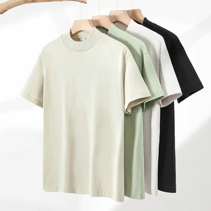 RNSHANGER Custom Logo 280G Men's T Shirts Casual 100% Cotton Heavyweigh T-shirt for Men Leisure Streetwear Large Size Tshirts
