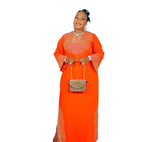 2024 African Traditional Wear Support African Robe Adults Africa Clothing African Dress Styles Rhinestone Dress for Africa