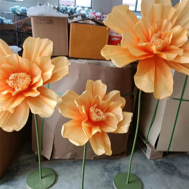 U-3234 Large Standing Stage Flower Background Handmade Fashionable Artificial EVA for Christmas Wedding Home Realistic