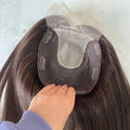Luxury Chinese Remy Human Hair Transparent for Lace Front Jewish Wig Topper 130% Density 4.5x4.5cm for Women