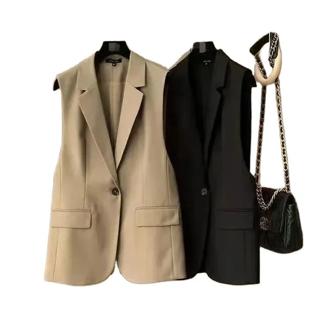 M-3XL Suit Vest New Loose Fitting Sleeveless Spring and Autumn Vest