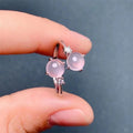 Factory Supply Custom 925 Sterling Silver Natural Rose Quartz Solitaire Wedding Lucky Women Rings