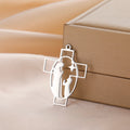 Wholesale Stainless Steel Pray Cross Pendant  Gold Plated Hollow Out Prayer Amulet Charm Accessories for Necklace Bracelet