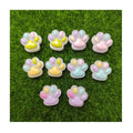 Clear Colorful Animal Claw Resin Flat Back 24*26mm Dog Cat Bear Paw Foot Jewelry Pendants Making DIY