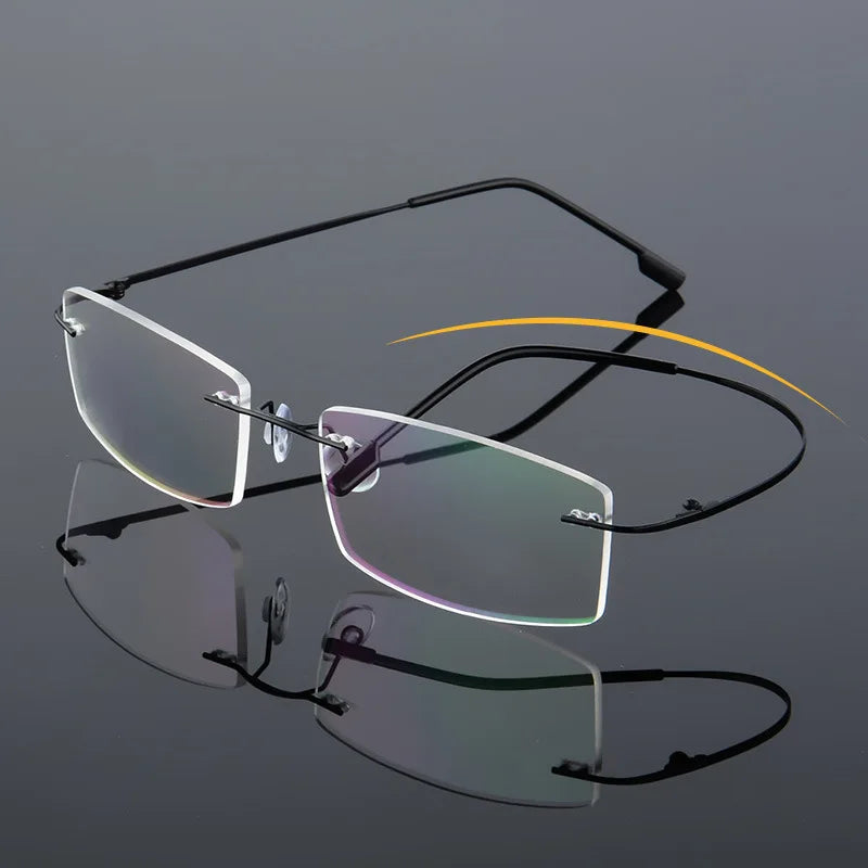 Ultralight Flexible Rimless Optical Fashion EyeGlasses Spectacle Frames Foldable Men Titanium Women Frames Lunette Optique