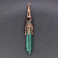 DIY Lovely Malachite Hexagonal Prism Chakra Charms Pendent Reiki Healing Yoga Crystal Point Stone Pendants Pendulum Ornaments Folk Crafts