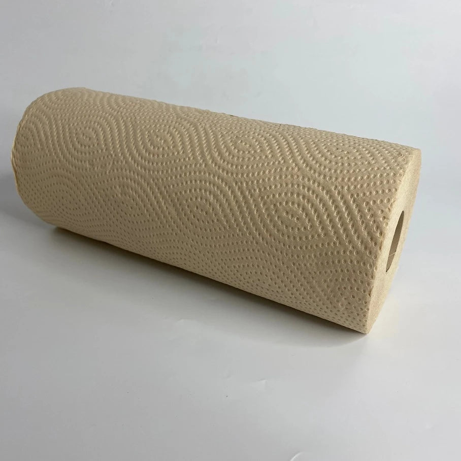 Factory Direct Customized Unbleached Bamboo Pulp Kitchen Hand Towel Roll Paper Towel for Household