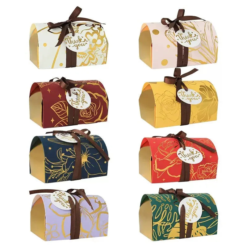 Custom Printed Small Luxury Party Invitation Favors Sweet Packaging Wedding Gift Chocolate Box Candy Box With Ribbon