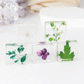 Resin Plant Specimen Decoration Crafts Custom Rectangle Transparent Resin Flower Plant Paperweight