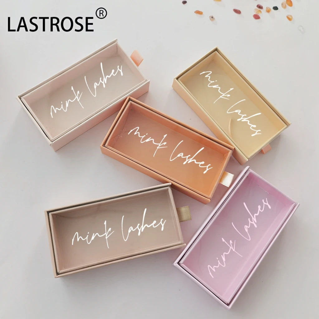 Wholesale Nude Color Empty Lash Packaging Box Paper Material for 3D 5D Mink Fluffy Curly Eyelash Vendors