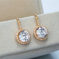 CSE595 Top Quality Fashion Cubic Round Stone Zircon Earrings Girls Crystal Wedding Earrings