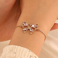 MY-60 Women Jewelry Adjustable Butterfly Pink Diamond Zircon Bracelet