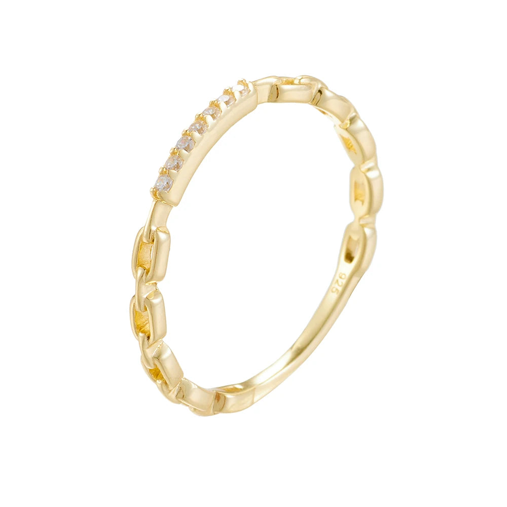 Wholesale New Design 18K Gold Plated 925 Sterling Silver Female Fancy Jewelry Unique Rings Cubic Zirconia Adjustable