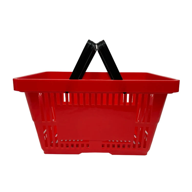 Factory Price Good Quality Eco-Friendly 2 Handles 28L Volume Supermarket Shopping Plastic Basket Trolley GM-58 Ensure Brand