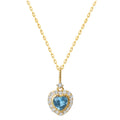 Sterling Silver Jewelry Trendy Fashion Blue Zircon Heart Pendant Necklace