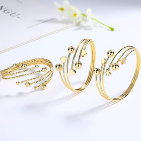 Stellar Wholesale Zircon Star Bracelet 18K Brass Gold Plated Fashion Bracelets and Bangles Jewelry