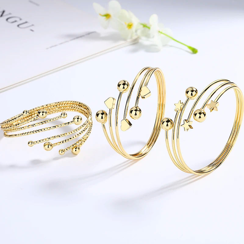 Stellar Wholesale Zircon Star Bracelet 18K Brass Gold Plated Fashion Bracelets and Bangles Jewelry