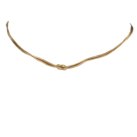 Simple Minimalist Stainless Steel Round Snake Chain Necklace Gold Plated for Women & Girls Valentine's Day Gift