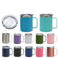 Custom Logo 12oz Double Wall Vacuum Tumbler Cup Powder Coated Insulated Stainless Steel Camping Mug Travel Coffee Mug With Lid