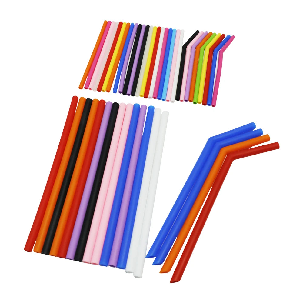 Extendable Silicone Drinking Straws Reusable Portable Collapsible for Party Travel Bar Accessories