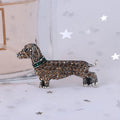 Luxury Rhinestones Poodle Brooch Cute Dog Corsage Animal Lapel Pins Fashion Women Coat Jewelry Accessories