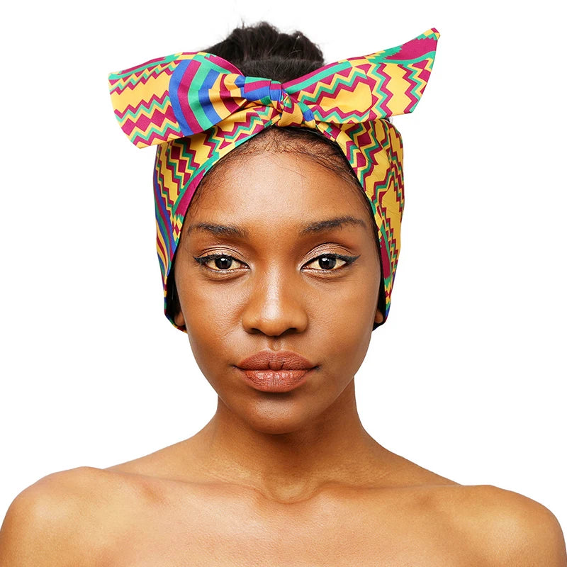 12 Pieces African Headband for Women Girls Boho Printed Head Bands Stretchy Yoga Sports Workout Hairband Elastic Turban Headwrap