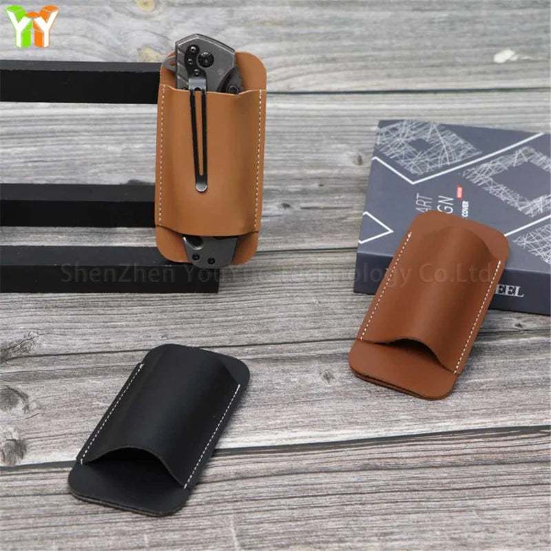 New Style Portable PU Leather Outdoor Waist-hanging Knife Cover Customized Practical Folding Knife Storage Case