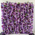 H05098 Luxury Wedding Decor Pink Purple Flowerwall 3D Fabric Roll up Artificial Rose Flower Wall Backdrop Panel for Wall Decor