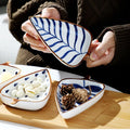 Creative Japanese Style Ceramic Plate Leaf Shape Snacks Cake Dish Plate for Restaurant
