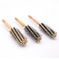 Hot Sales Boar Curly Brush 3 Size WOOD HAIR BRUSH Color Professional Wooden  Round Hairbrushes Factory Private logo Salon