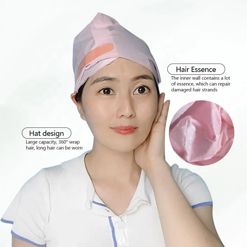 Vegan Argan Oil Hair Mask with Keratin Self-Heating Steam Cap for Dry Damaged Hair-Moisturizing & Smoothing Treatment