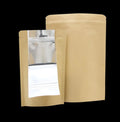 Bio-degradable Custom Printed Brown Kraft Paper Stand up Pouch With Zipper for Dry Food