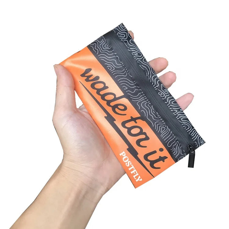 Custom 420d Polyester Cosmetic Packaging Bag Waterproof Zipper Pouch Bag Water Resistant Fabric Polyester Zipper Make up Pouch