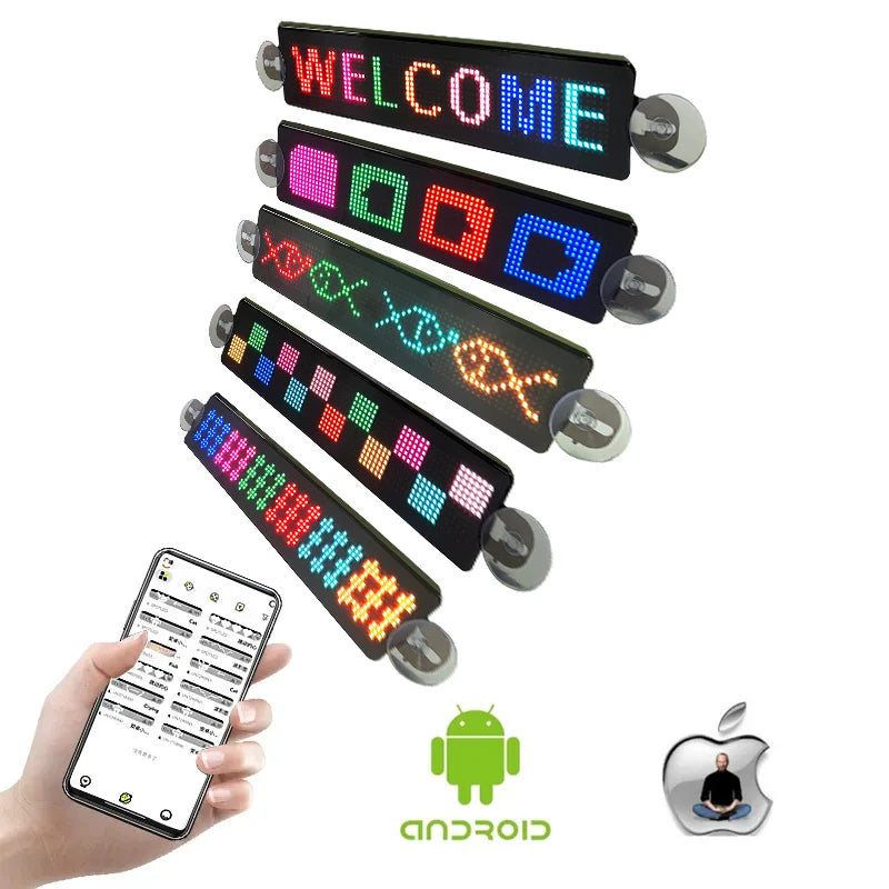 Taxi Car Rear Window Advertising Digital Display Full Color App Control USB Mini Led Advertising Billboard Screen