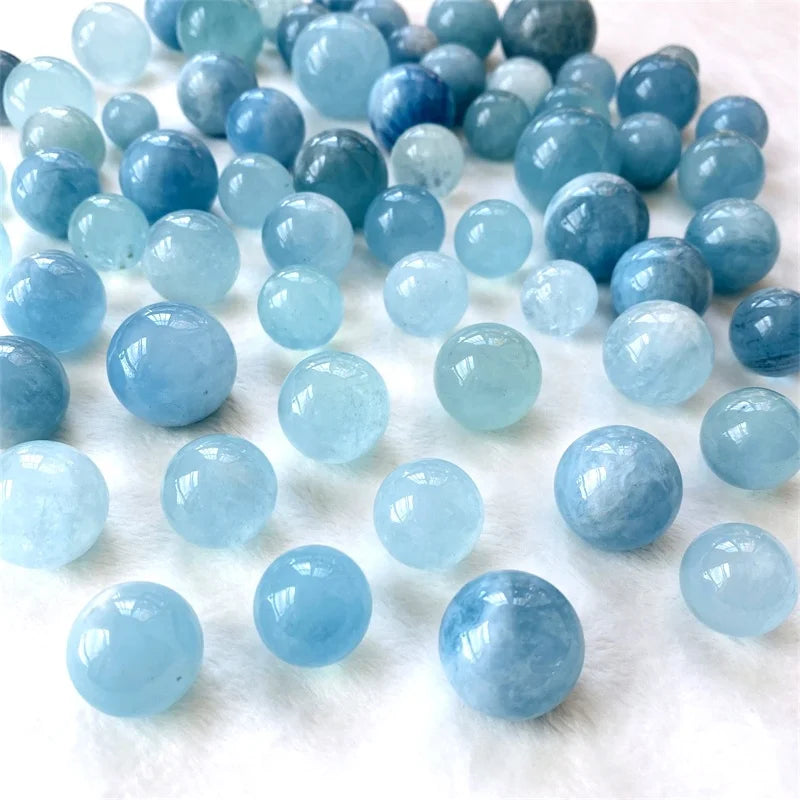 Wholesale Price Sale Healing Blue Crystal Gemstone Ball Natural Mini Aquamarine Sphere for Gift Decoration