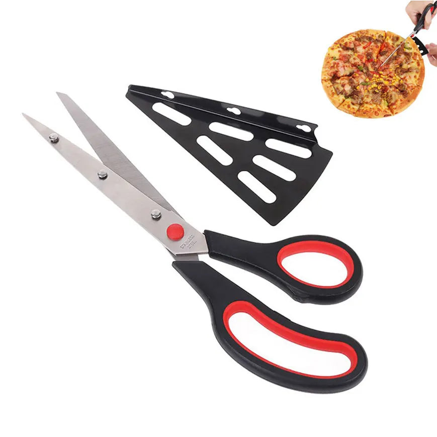 Kitchen Scissors Multi-function Stainless Steel Food Scissors Steak Pancake Cutter Slicer Shears Pizza Scissors With Spatula