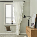 XinLan Wholesale Simple Solid Falbala Tulle Curtain Living Room Bedroom Hotel Window Custom Curtain