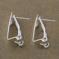 Brass Stud Earrings Post Ear Clip Base 8.5x18.5x10.5mm Jewelry Findings & Components