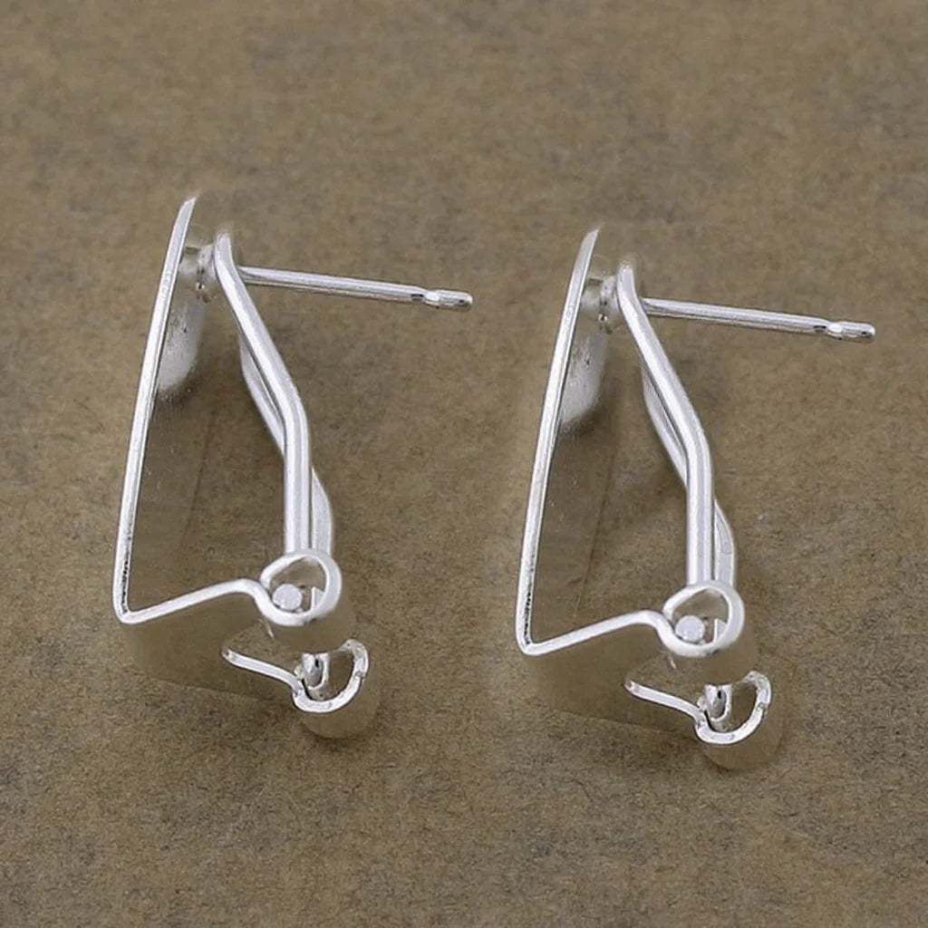 Brass Stud Earrings Post Ear Clip Base 8.5x18.5x10.5mm Jewelry Findings & Components